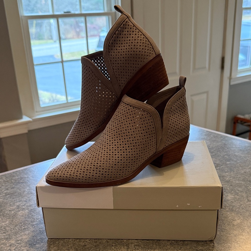 BP Taupe Perforated Ankle Boots - Picture 2 of 6